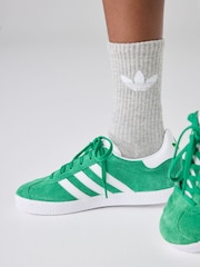 adidas Originals Green/White Junior Gazelle Trainers - Image 4 of 13