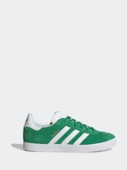 adidas Originals Green/White Junior Gazelle Trainers - Image 6 of 13