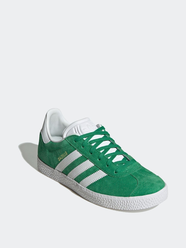 Buy adidas Originals Green/White Junior Gazelle Trainers from Next
