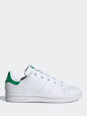 adidas White/Green Originals Stan Smith Trainers - Image 1 of 8