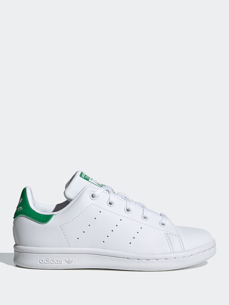 adidas White/Green Originals Stan Smith Trainers - Image 1 of 8