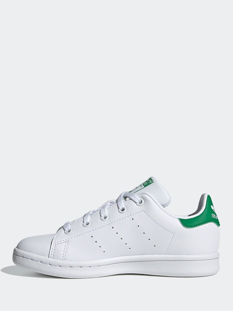 adidas White/Green Originals Stan Smith Trainers - Image 2 of 8