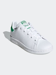 adidas White/Green Originals Stan Smith Trainers - Image 3 of 8