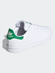 adidas White/Green Originals Stan Smith Trainers - Image 4 of 8