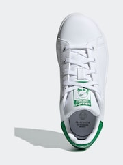 adidas White/Green Originals Stan Smith Trainers - Image 5 of 8