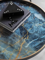 Libra Interiors Black Vesuvius Round Coffee Tray Table - Image 2 of 4