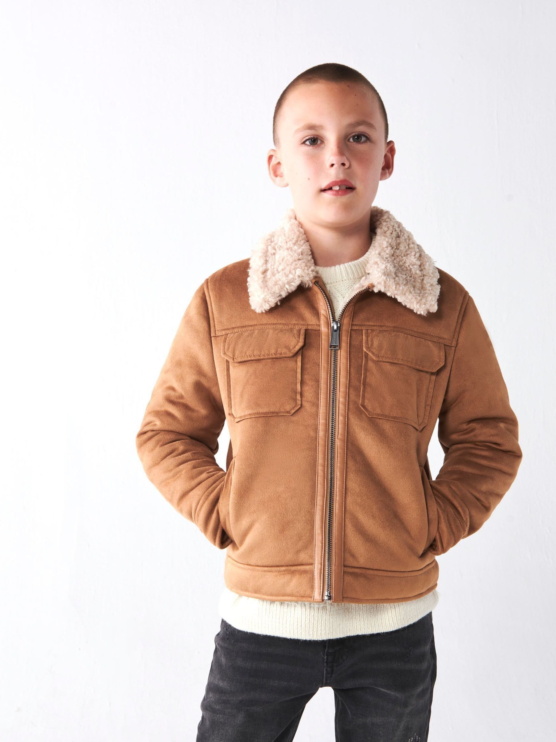 Boys borg coat discount