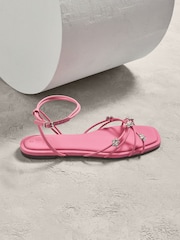 Pink Jewelled Flower Strappy Sandals - Image 2 of 6