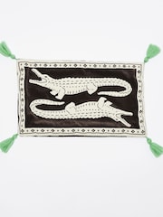 Oliver Bonas Black Crocodile Pair Cushion Cover - Image 2 of 5