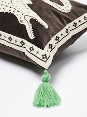 Oliver Bonas Black Crocodile Pair Cushion Cover - Image 3 of 5