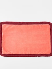 Oliver Bonas Pink 100% Cotton Issey Fringed Rectangle Cushion Cover - Image 3 of 5