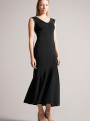 Ted Baker Junella Midaxi Black Dress With Embellished Neckline - Image 1 of 5