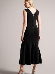 Ted Baker Junella Midaxi Black Dress With Embellished Neckline - Image 2 of 5