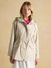 Joules Portwell Beige Waterproof Raincoat With Hood - Image 1 of 13