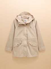 Joules Portwell Beige Waterproof Raincoat With Hood - Image 10 of 13