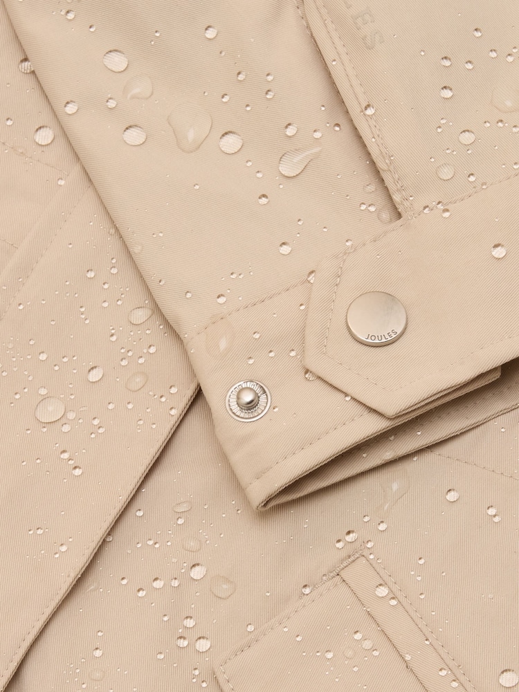 Joules Portwell Beige Waterproof Raincoat With Hood - Image 11 of 14