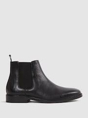 Reiss Black Renor Leather Chelsea Boots - Image 1 of 6