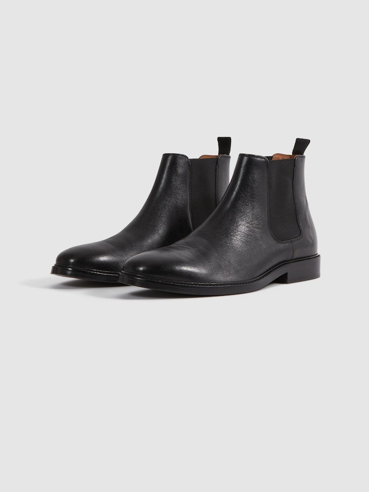 Reiss Black Renor Leather Chelsea Boots - Image 6 of 6
