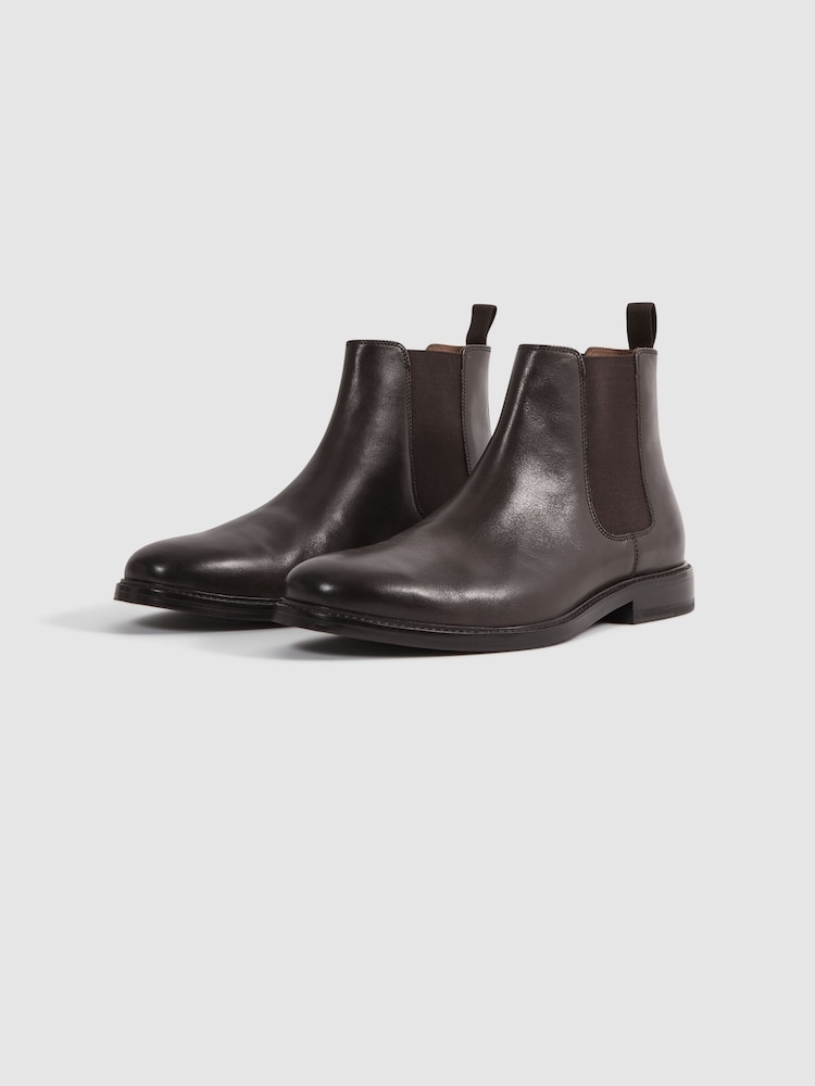 Reiss Brown Renor Leather Chelsea Boots - Image 3 of 6