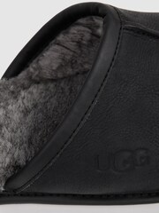 UGG Black Grained Leather Slippers - Image 5 of 5