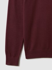 Reiss Brick Red Wessex Merino Wool Crew Neck Jumper - Image 6 of 6