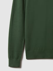Reiss Hunting Green Wessex Merino Wool Crew Neck Jumper - Image 6 of 6