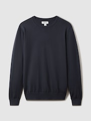 Reiss Blue Smoke Wessex Merino Wool Crew Neck Jumper - Image 2 of 6