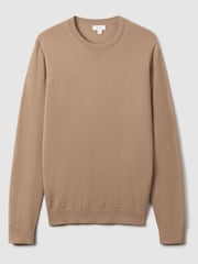 Reiss Camel Wessex Merino Wool Crew Neck Jumper - Image 2 of 6