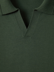 Reiss Hunting Green Milburn Merino Wool Half-Zip Polo Shirt - Image 6 of 7