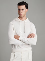 Reiss Snow Holland Merino Wool Drawstring Hoodie - Image 1 of 7