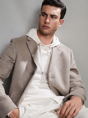 Reiss Snow Holland Merino Wool Drawstring Hoodie - Image 7 of 7