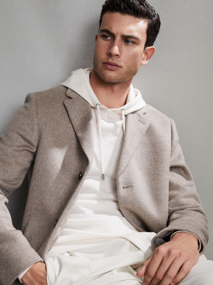 Reiss Snow Holland Merino Wool Drawstring Hoodie - Image 7 of 7