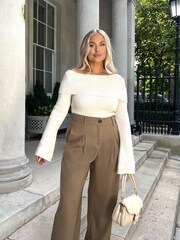 In The Style Cream Gemma Louise Miles Bardot Top - Image 1 of 5