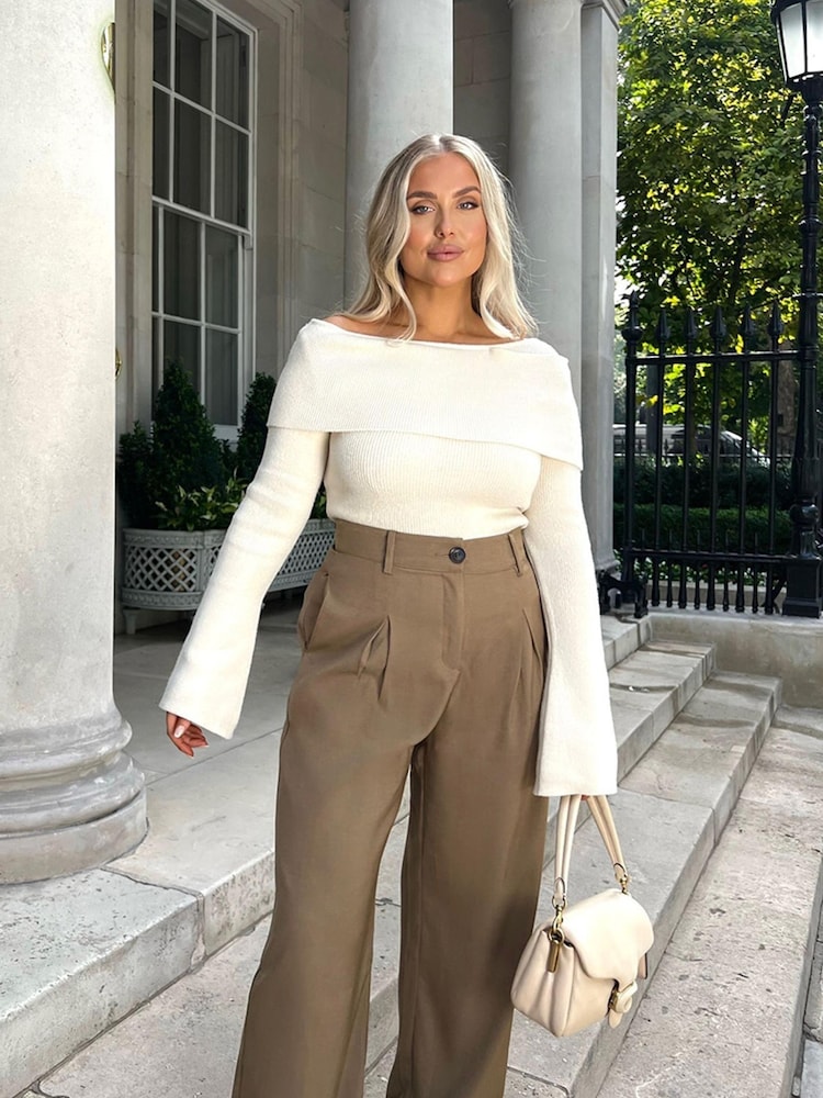 In The Style Cream Gemma Louise Miles Bardot Top - Image 1 of 5