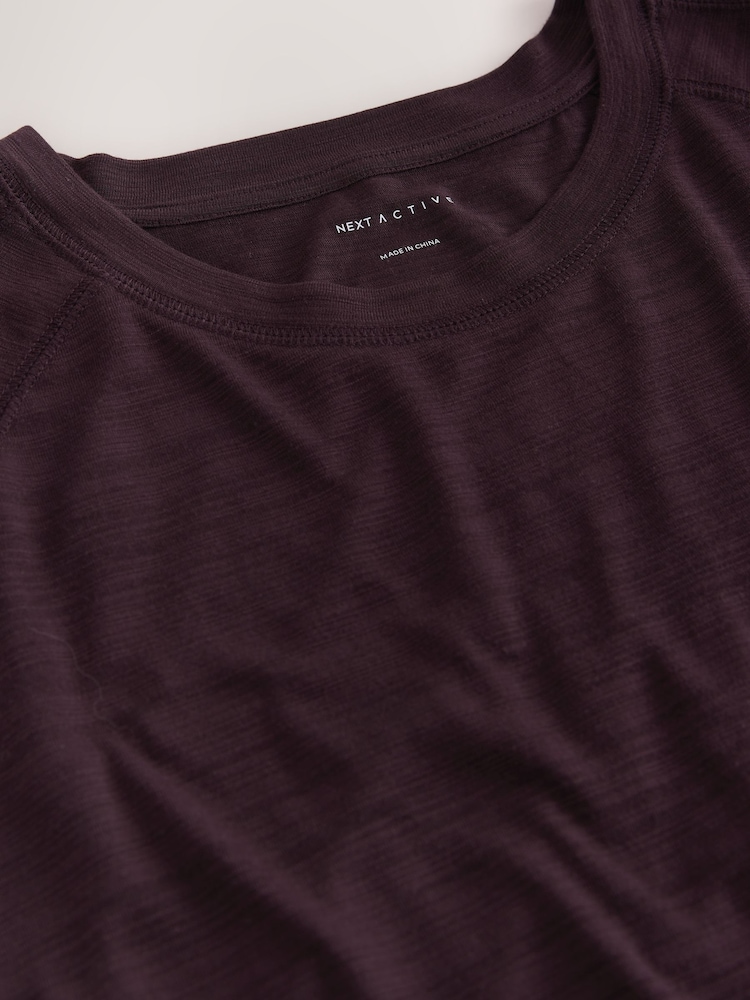 Burgundy Red Active Crew Neck Lightweight Short Sleeve T-Shirt - Image 3 of 3 Burgundy Red Active Crew Neck Lightweight Short Sleeve T-Shirt - Image 3 of 3