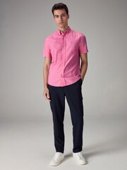 Pink - Kurzärmeliges Oxford-Hemd aus 100% Baumwolle - Bild 3 von 8