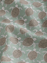 Green Linen Blend Printed Short Sleeve Shirt - Image 7 of 7