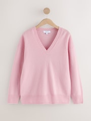 Pink N.Premium Merino Wool V-Neck Jumper - Image 1 of 3