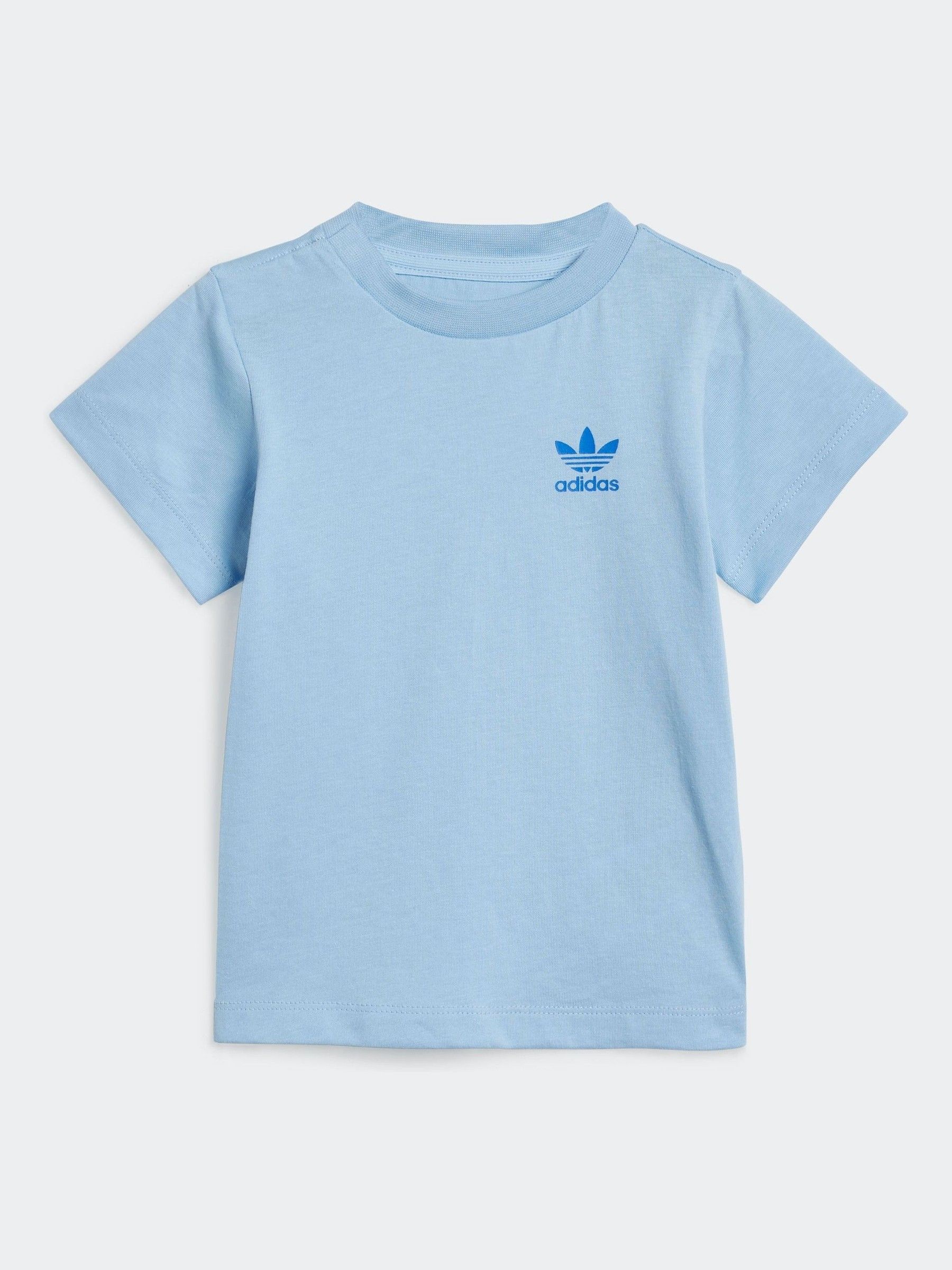 Baby blue adidas shorts and shirt deals