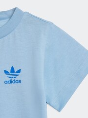 adidas Originals Light Blue 100% Cotton Shorts And T-Shirt Set - Image 4 of 6