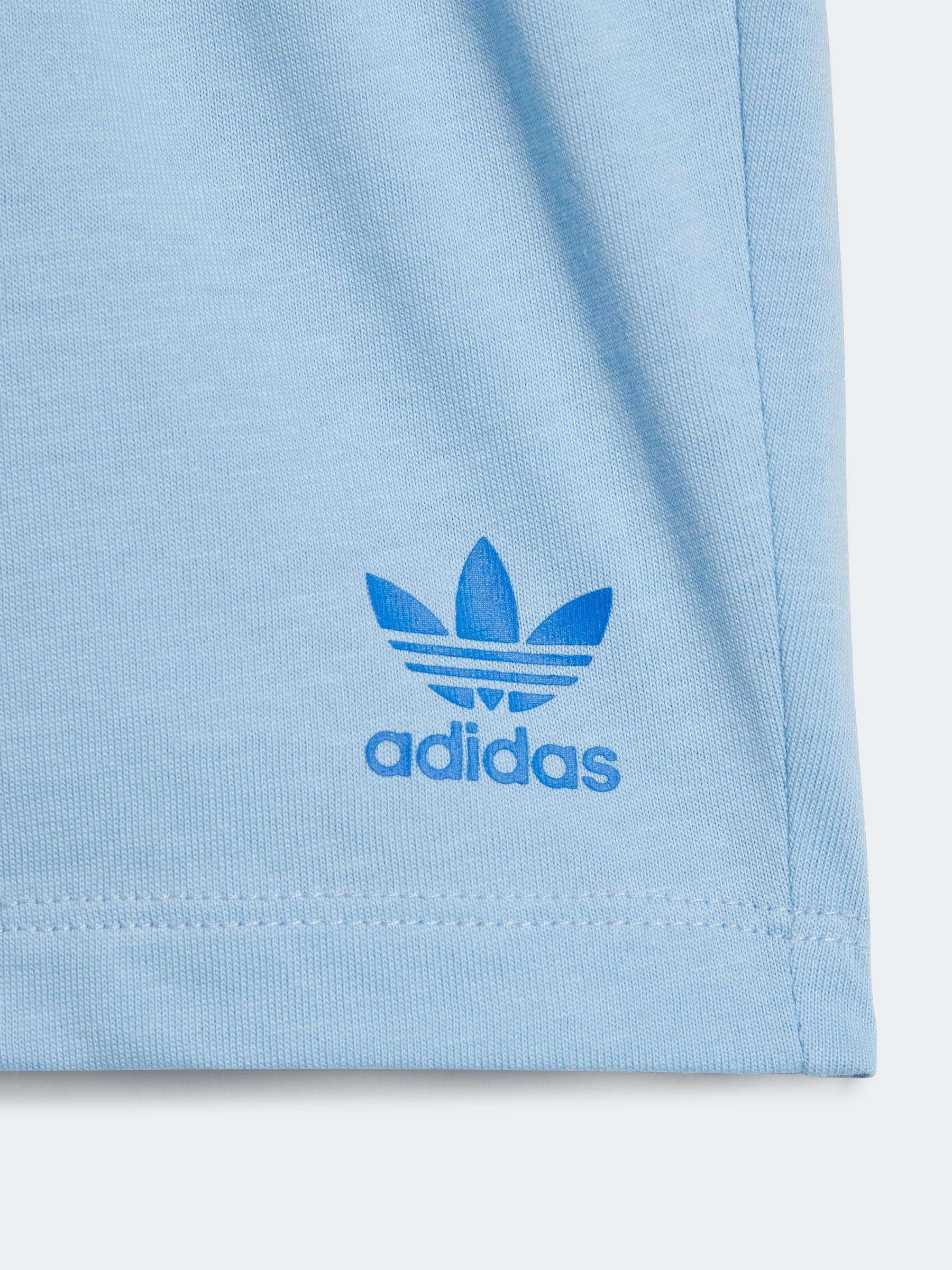 Buy adidas Originals Light Blue 100 Cotton Shorts And T Shirt Set from Next Luxembourg
