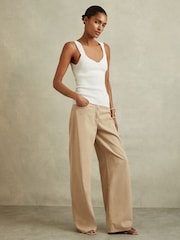 Reiss White Dani Sweetheart Neck Top - Image 1 of 4
