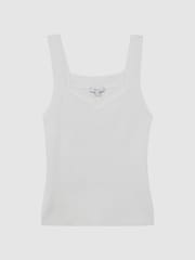 Reiss White Dani Sweetheart Neck Top - Image 2 of 4