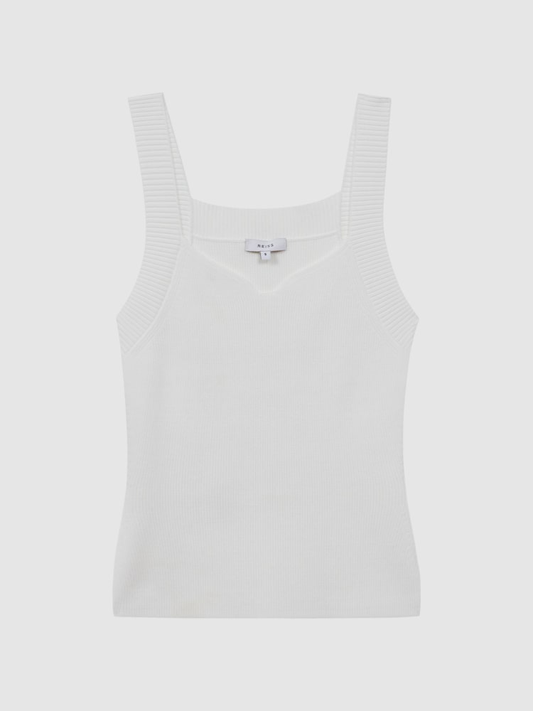 Reiss White Dani Sweetheart Neck Top - Image 2 of 4