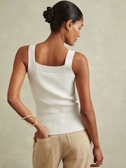 Reiss White Dani Sweetheart Neck Top - Image 4 of 4