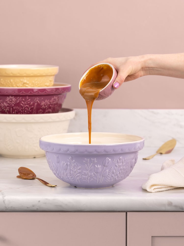 Mason Cash Lilac In the Meadow Tulip Mixing Bowl - Image 2 of 4