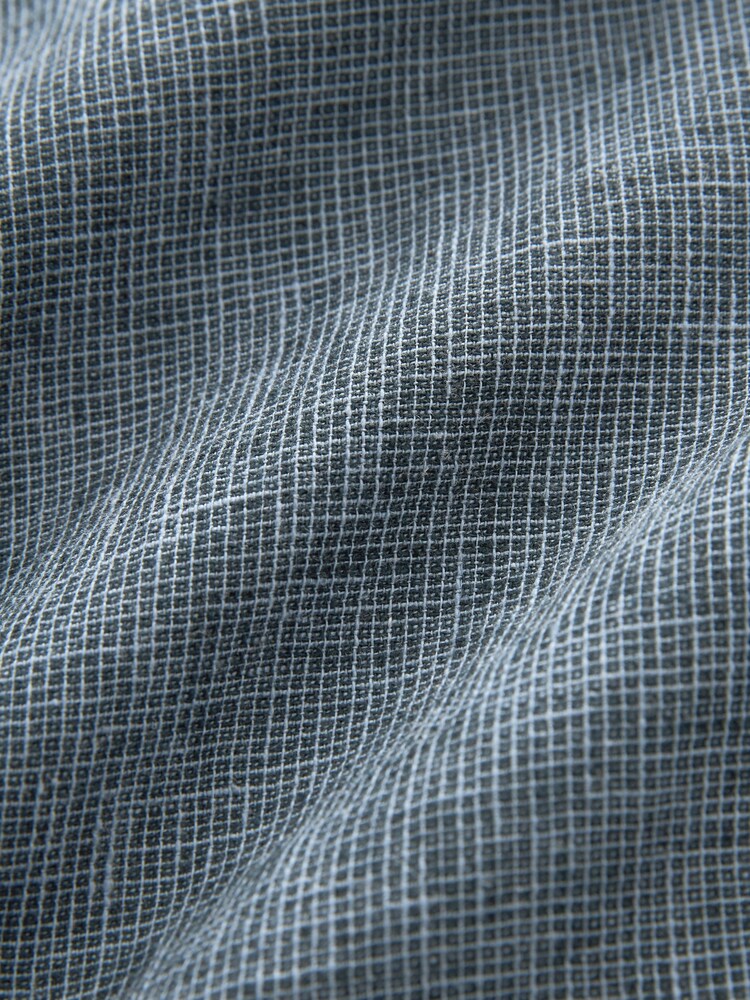 Marineblau/blau - Grandad-Kragen - Langärmeliges Oxford-Hemd aus Leinenmischung - Bild 7 von 7 Marineblau/blau - Grandad-Kragen - Langärmeliges Oxford-Hemd aus Leinenmischung - Bild 7 von 7