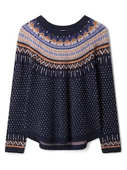 Thought Blue Freayer Organic Cotton Fluffy Fair Isle Jumper - Image 6 of 6