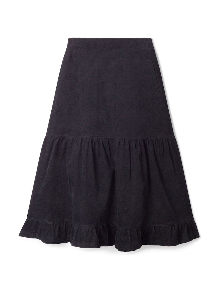 Thought Milou Organic Cotton Corduroy Tiered Midi Black Skirt - Image 6 of 6 Thought Milou Organic Cotton Corduroy Tiered Midi Black Skirt - Image 6 of 6