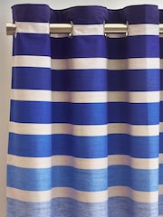 Blue Stripe Eyelet Blackout Curtains - Image 3 of 4